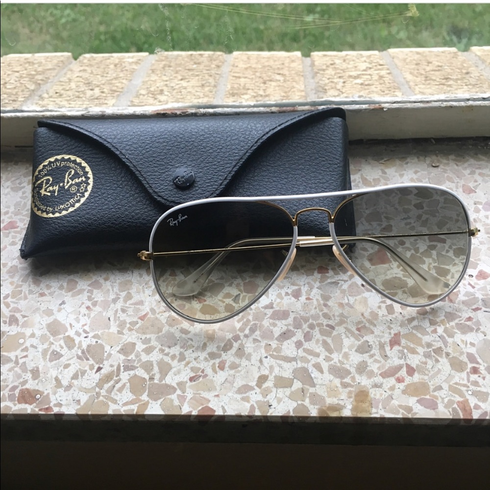 Ray-Ban Aviators White and Gold